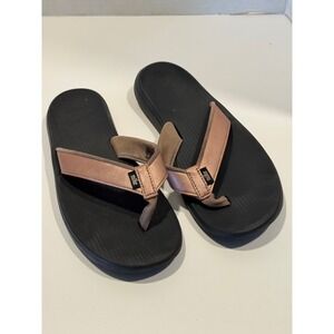 Nike Solay Thong Flip Flops Rose Gold Black Sandals Size 8 AO3622-200 Excellent